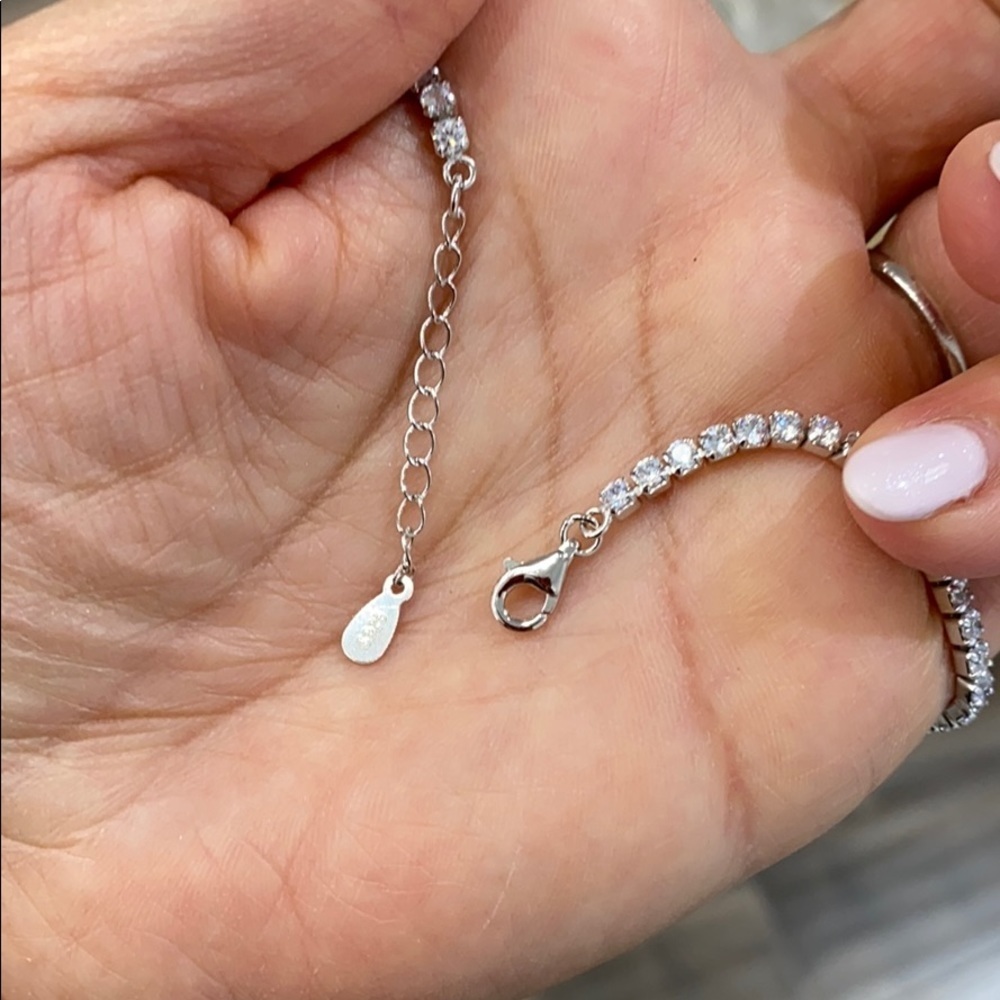 2.5mmSterling Silver Tennis Anklet Bracelet 9” 10” - Picture 7 of 11
